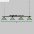 GobekUsa Iron Linear Island Ceiling Light with Cone Shade - Industrial Country Club Style