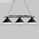 GobekUsa Iron Linear Island Ceiling Light with Cone Shade - Industrial Country Club Style