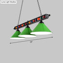 GobekUsa Iron Linear Island Ceiling Light with Cone Shade - Industrial Country Club Style