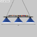 GobekUsa Iron Linear Island Ceiling Light with Cone Shade - Industrial Country Club Style