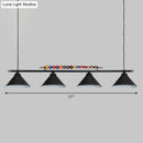 GobekUsa Iron Linear Island Ceiling Light with Cone Shade - Industrial Country Club Style