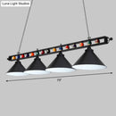 GobekUsa Iron Linear Island Ceiling Light with Cone Shade - Industrial Country Club Style
