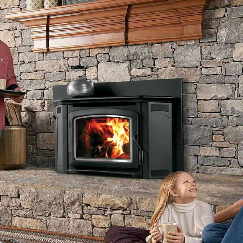 Ironstrike Montlake 300 Modern Wood Burning Fireplace Insert With High Density Firebrick  (SAK18103)