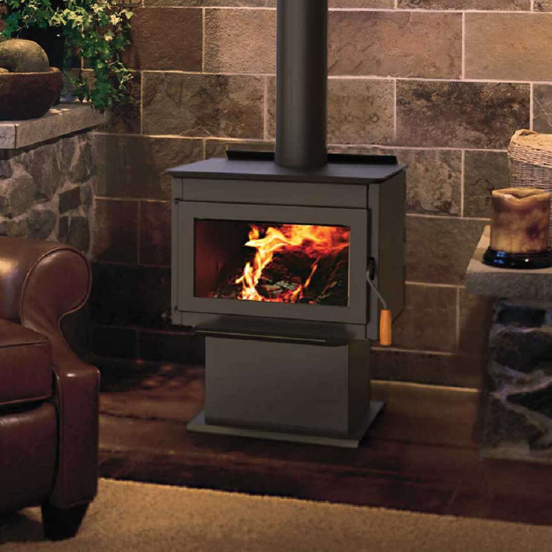 Ironstrike Tahoma Wood Burning Steel Stove With One Touch Control  [T160/2100GL] (SAK93627)
