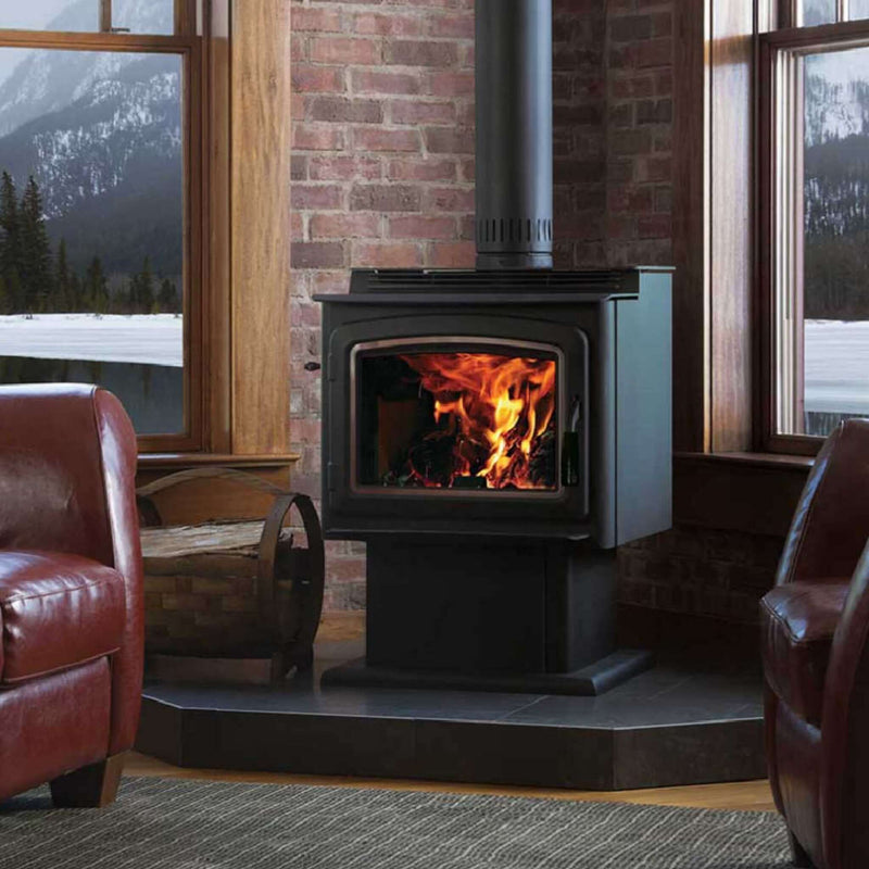 Ironstrike Grandview Wood Burning Stove W/ Air Boost Timer, 76K-100K BTU [GV230/300GL] (SAK58216)
