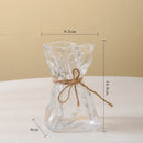 Irregular folded clear glass vase living room flower ornament by Decorbites