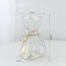 Irregular folded clear glass vase living room flower ornament by Decorbites