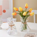 Irregular folded clear glass vase living room flower ornament by Decorbites