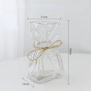 Irregular folded clear glass vase living room flower ornament by Decorbites