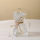 Irregular folded clear glass vase living room flower ornament by Decorbites