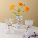 Irregular folded clear glass vase living room flower ornament by Decorbites