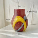 GobekUsa Irregular Geometric Graffiti Glass Vase for Floral Arrangement and Home Decoration
