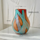 GobekUsa Irregular Geometric Graffiti Glass Vase for Floral Arrangement and Home Decoration