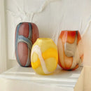 GobekUsa Irregular Geometric Graffiti Glass Vase for Floral Arrangement and Home Decoration