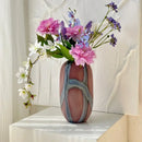 GobekUsa Irregular Geometric Graffiti Glass Vase for Floral Arrangement and Home Decoration