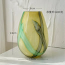 GobekUsa Irregular Geometric Graffiti Glass Vase for Floral Arrangement and Home Decoration