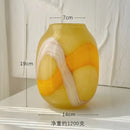 GobekUsa Irregular Geometric Graffiti Glass Vase for Floral Arrangement and Home Decoration