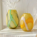 GobekUsa Irregular Geometric Graffiti Glass Vase for Floral Arrangement and Home Decoration