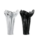 GobekUsa Irregular Resin Vase Black White Flowers Handicraft Ornaments Home Decor