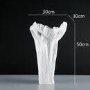 GobekUsa Irregular Resin Vase Black White Flowers Handicraft Ornaments Home Decor
