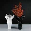 GobekUsa Irregular Resin Vase Black White Flowers Handicraft Ornaments Home Decor