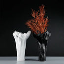 GobekUsa Irregular Resin Vase Black White Flowers Handicraft Ornaments Home Decor