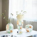 GobekUsa Clear Glass Vase Irregular Pattern for Home Decor and Dried Flowers