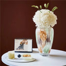 GobekUsa Clear Glass Vase Irregular Pattern for Home Decor and Dried Flowers