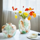 GobekUsa Clear Glass Vase Irregular Pattern for Home Decor and Dried Flowers