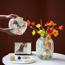 GobekUsa Clear Glass Vase Irregular Pattern for Home Decor and Dried Flowers