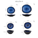 GobekUsa Irregular Shape Ceramic Dinner Set - Blue Color - Eco-Friendly Bowls - KL-265