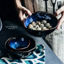 GobekUsa Irregular Shape Ceramic Dinner Set - Blue Color - Eco-Friendly Bowls - KL-265