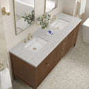 James Martin Myrrin 72" Double Bathroom Vanity, Mid-Century Walnut