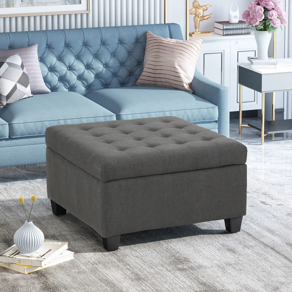 Isabella - Contemporary Ottoman With Storage, photo 11 of 16