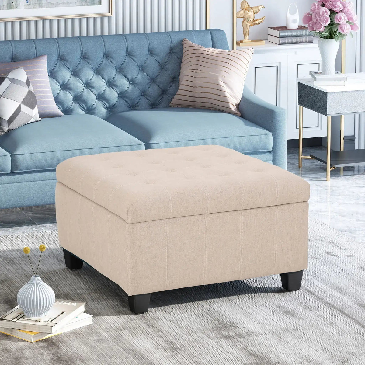 Isabella - Contemporary Ottoman With Storage, photo 14 of 16
