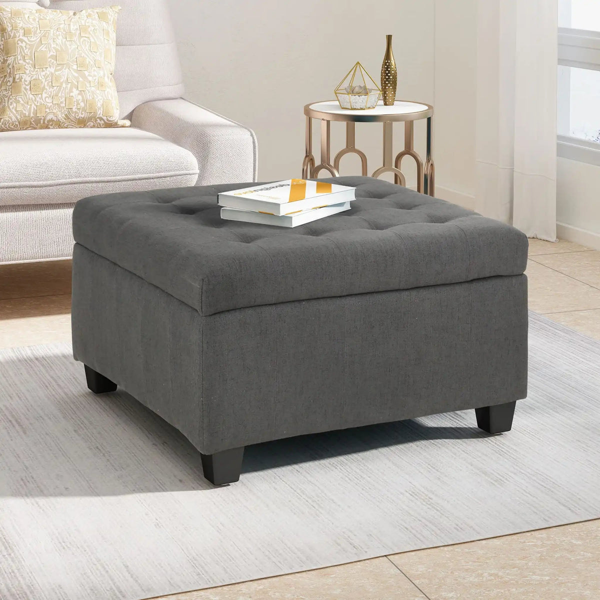 Isabella - Contemporary Ottoman With Storage, photo 15 of 16