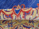 Isfahan Custom Made Traditional Blue And Beige Hand Knotted Wool Rug