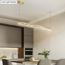 GobekUsa 35.5"/47" L Island Lamp Aluminum Dining Room LED Hanging Light Fixture in Gold, Warm/White Light