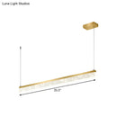 GobekUsa 35.5"/47" L Island Lamp Aluminum Dining Room LED Hanging Light Fixture in Gold, Warm/White Light