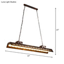 GobekUsa Antiqued Iron Rectangle Restaurant Island Lighting Fixture - Rust Finish, 2 Bulbs, Ceiling Hang
