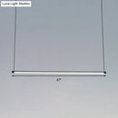 GobekUsa Island Lighting: Ultra Slim Tube LED Office Hanging Lamp in Black - Modern Metal Design, Multiple Light Options