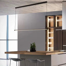GobekUsa Island Lighting: Ultra Slim Tube LED Office Hanging Lamp in Black - Modern Metal Design, Multiple Light Options