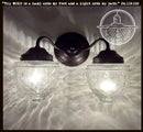 Antique Glass Double Wall Sconce Light Fixture
