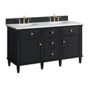 James Martin Lorelai 60" Double Bathroom Vanity, Black Onyx