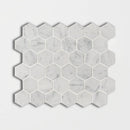Italian Carrara Honed Hexagon Marble Mosaics 12x12