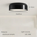 GobekUsa Italian Minimalist Round LED Ceiling Lamp Black White Bedroom Light