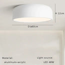 GobekUsa Italian Minimalist Round LED Ceiling Lamp Black White Bedroom Light