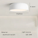 GobekUsa Italian Minimalist Round LED Ceiling Lamp Black White Bedroom Light