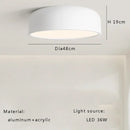 GobekUsa Italian Minimalist Round LED Ceiling Lamp Black White Bedroom Light