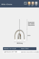 Italian Rainbow U-Shaped Pendant Light in Cream Aluminum